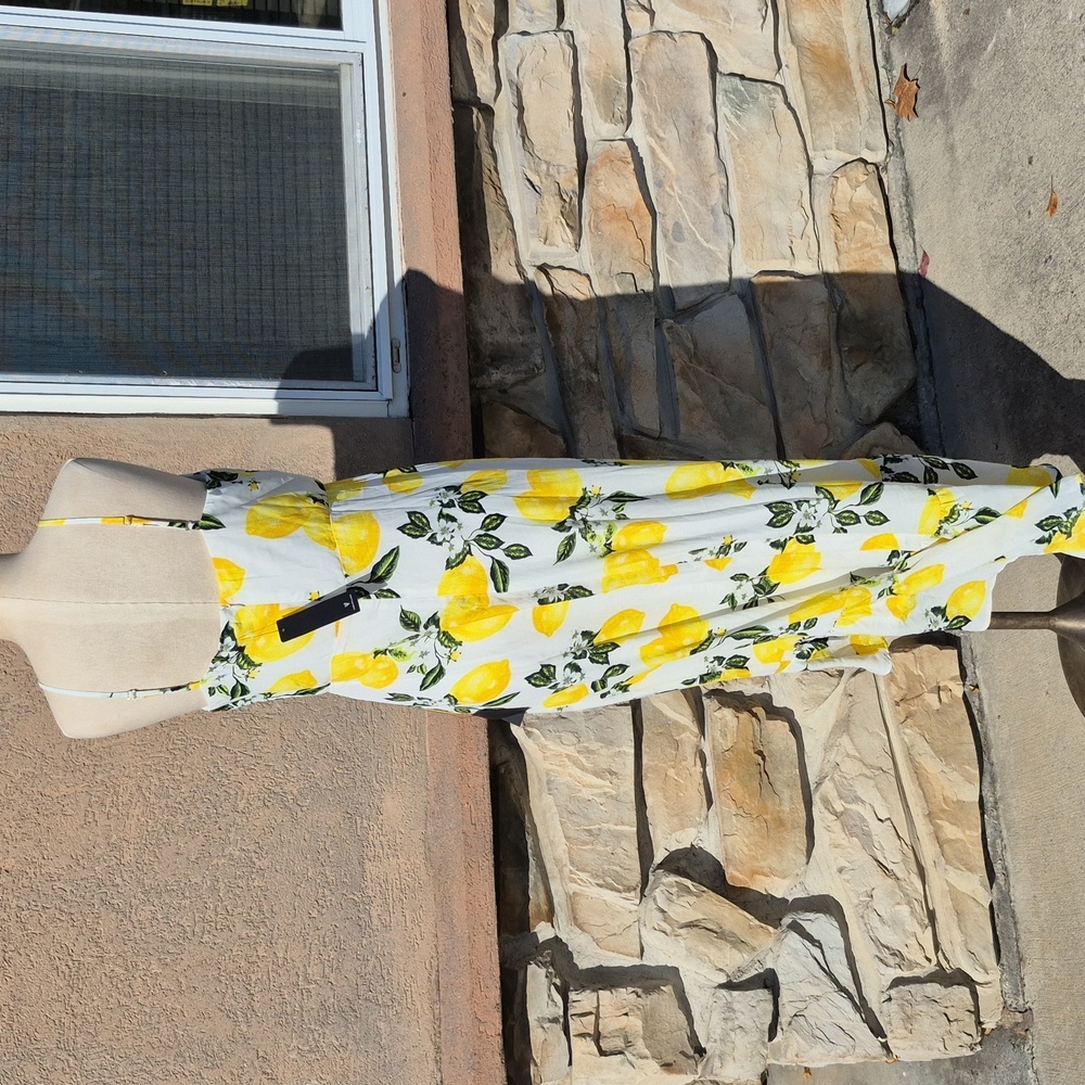 Lulu's Asymmetrical Dress with Lemon Print Size Large NWT - Picture 4 of 6